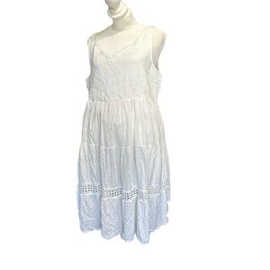 Studio West women's 2XL white sleeveless midi dress